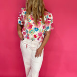 Sunshine State of Mind Tie-Front Puff Sleeve Blouse - Shabby 2 Chic Boutiques