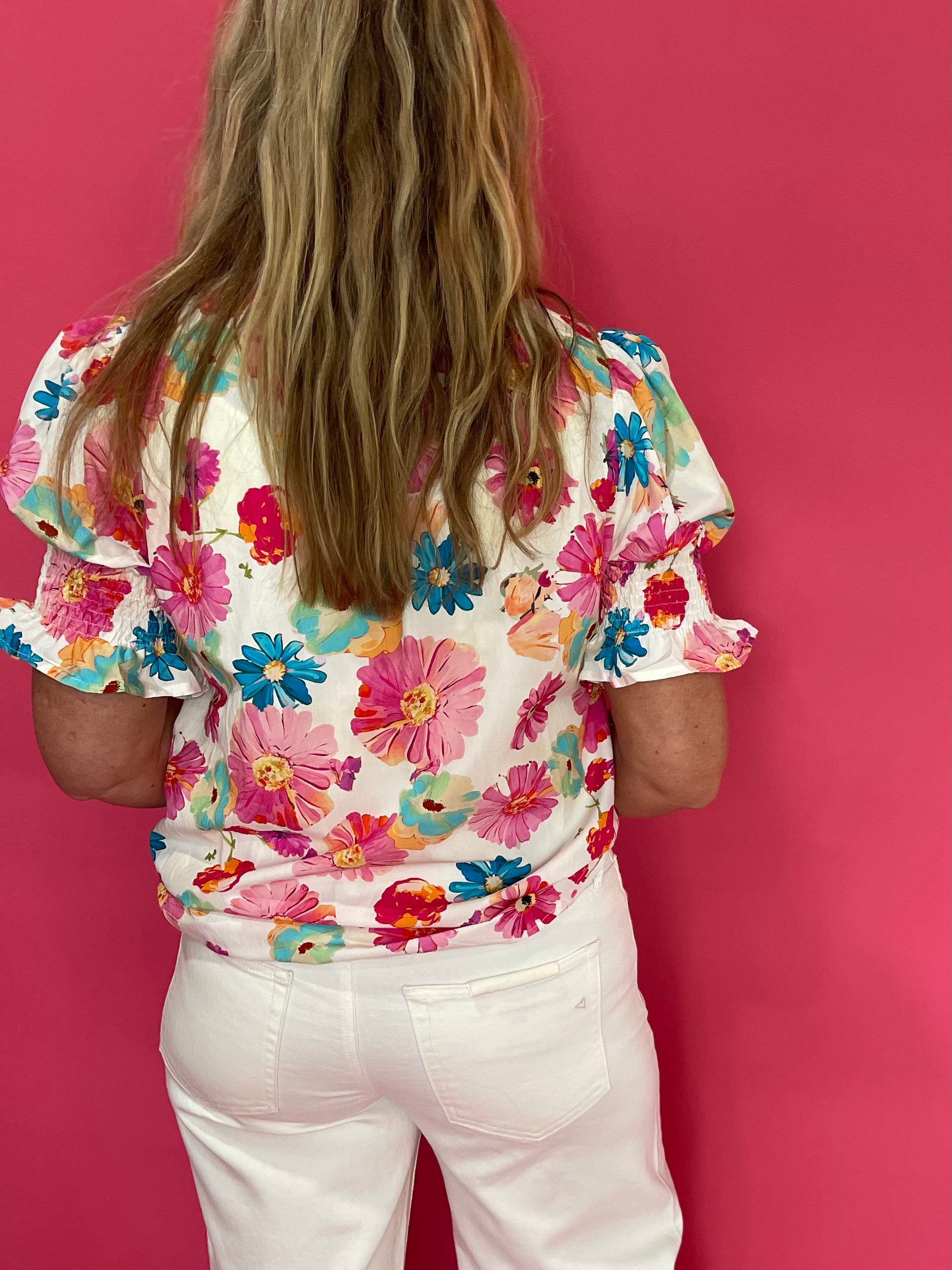 Sunshine State of Mind Tie-Front Puff Sleeve Blouse - Shabby 2 Chic Boutiques