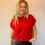 Sweet & Cozy Cable Knit Vest in Red