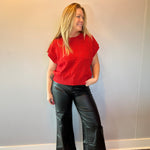 Sweet & Cozy Cable Knit Vest in Red