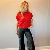 Sweet & Cozy Cable Knit Vest in Red