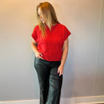 Sweet & Cozy Cable Knit Vest in Red