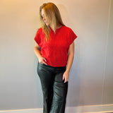 Sweet & Cozy Cable Knit Vest in Red