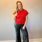 Sweet & Cozy Cable Knit Vest in Red