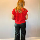 Sweet & Cozy Cable Knit Vest in Red