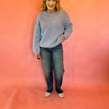 Sweet Daydream Waffle Knit Crew Neck Sweater