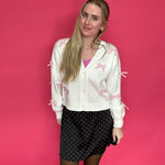 Sweet Detail Bow Embroidered Cardigan