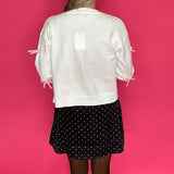 Sweet Detail Bow Embroidered Cardigan