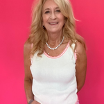 Sweet Detail Ribbed Tank in Ivory Blush
