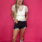 Sweet Dot Lace Mesh Top in Ivory - Shabby 2 Chic Boutiques