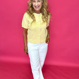 Sweet Pearl Bow Cardigan in Yellow - Shabby 2 Chic Boutiques