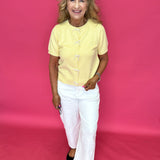 Sweet Pearl Bow Cardigan in Yellow - Shabby 2 Chic Boutiques