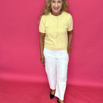 Sweet Pearl Bow Cardigan in Yellow - Shabby 2 Chic Boutiques