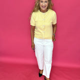 Sweet Pearl Bow Cardigan in Yellow - Shabby 2 Chic Boutiques