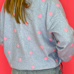 Sweet Spot Polka Dot Knit Cardigan in Blue