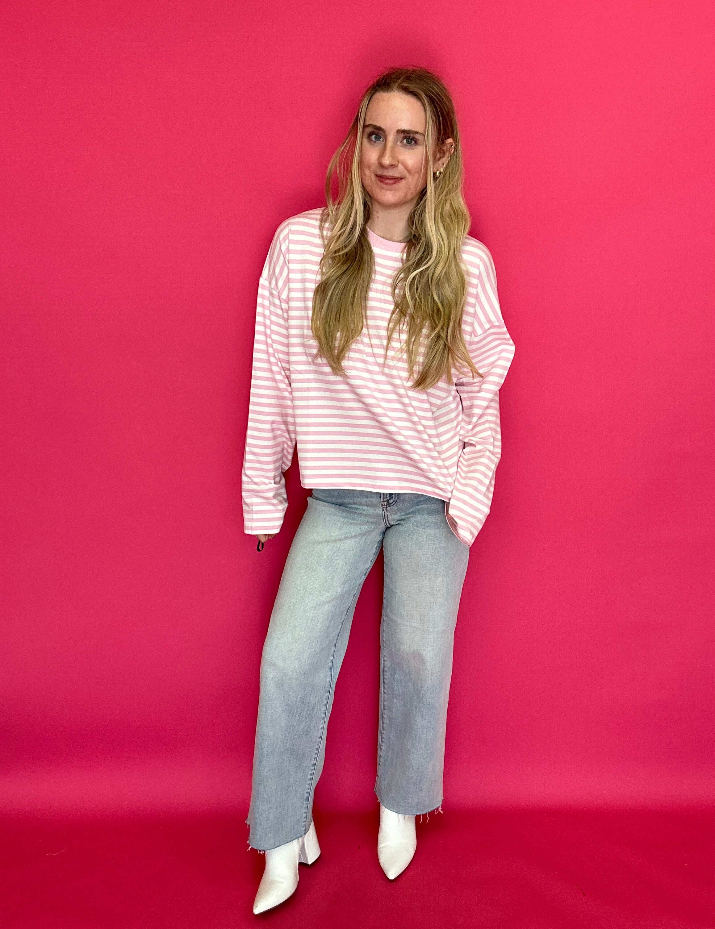 Sweet Stripe Everyday Long Sleeve Top - Shabby 2 Chic Boutiques