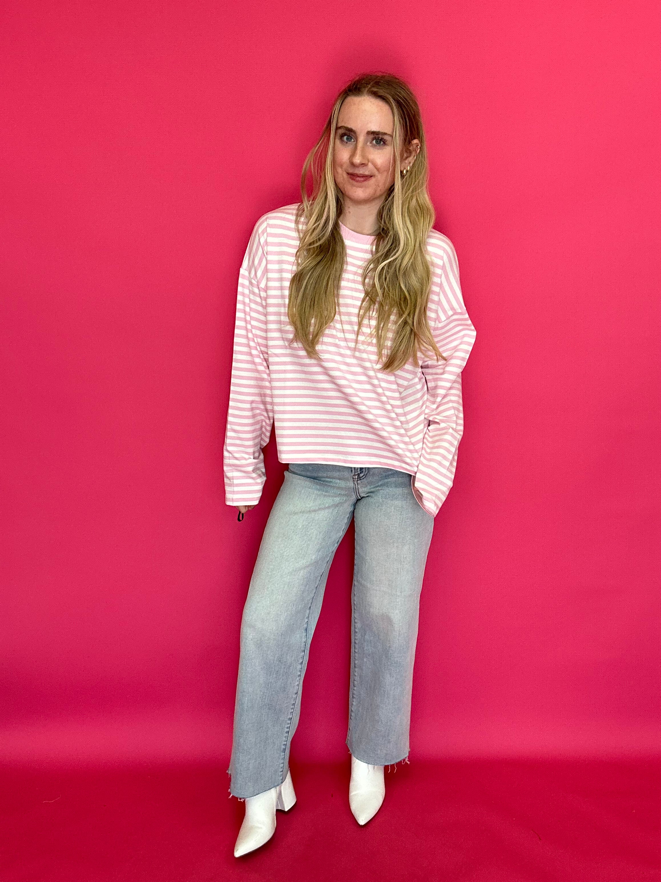 Sweet Stripe Everyday Long Sleeve Top - Shabby 2 Chic Boutiques