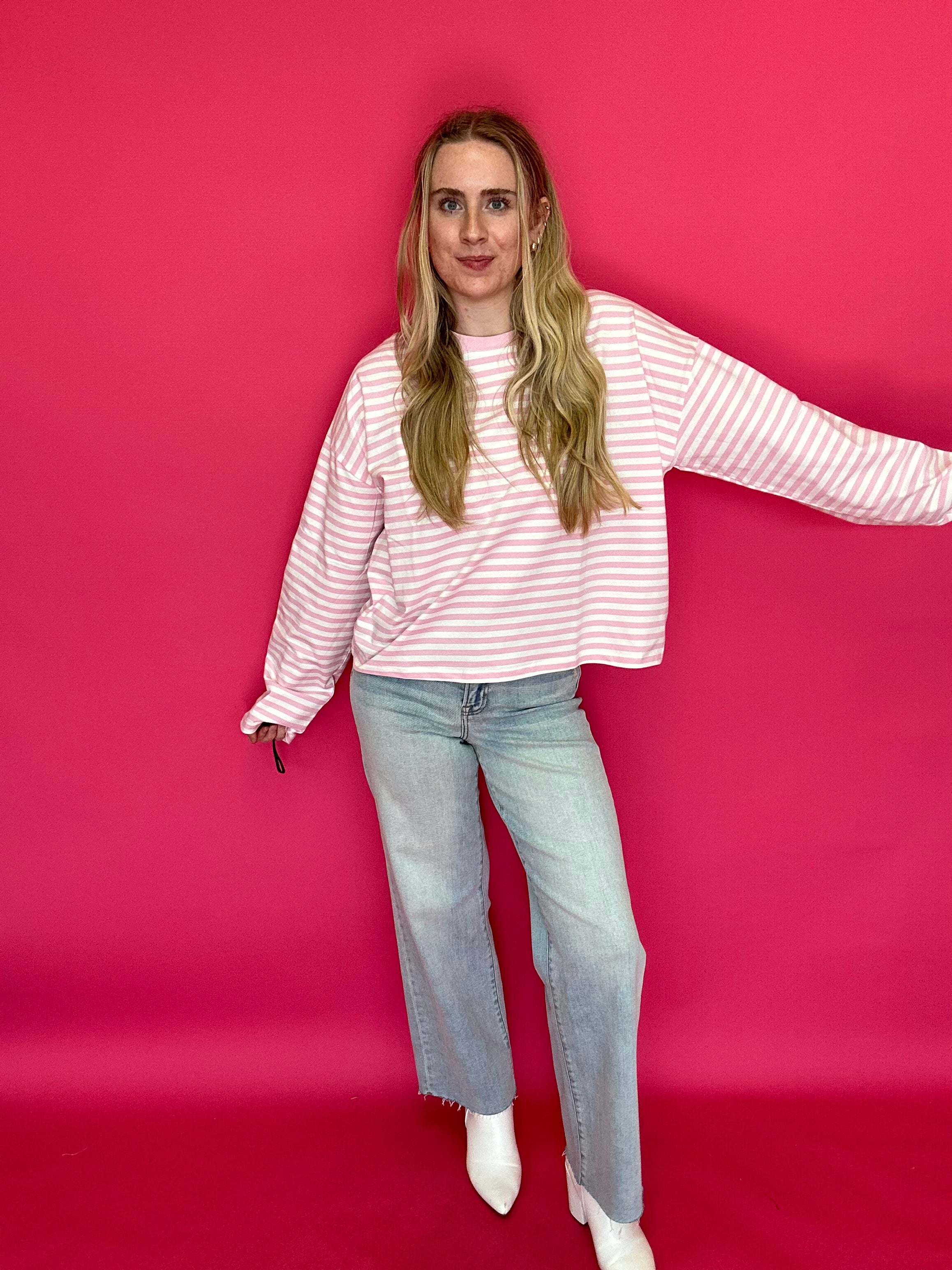 Sweet Stripe Everyday Long Sleeve Top - Shabby 2 Chic Boutiques