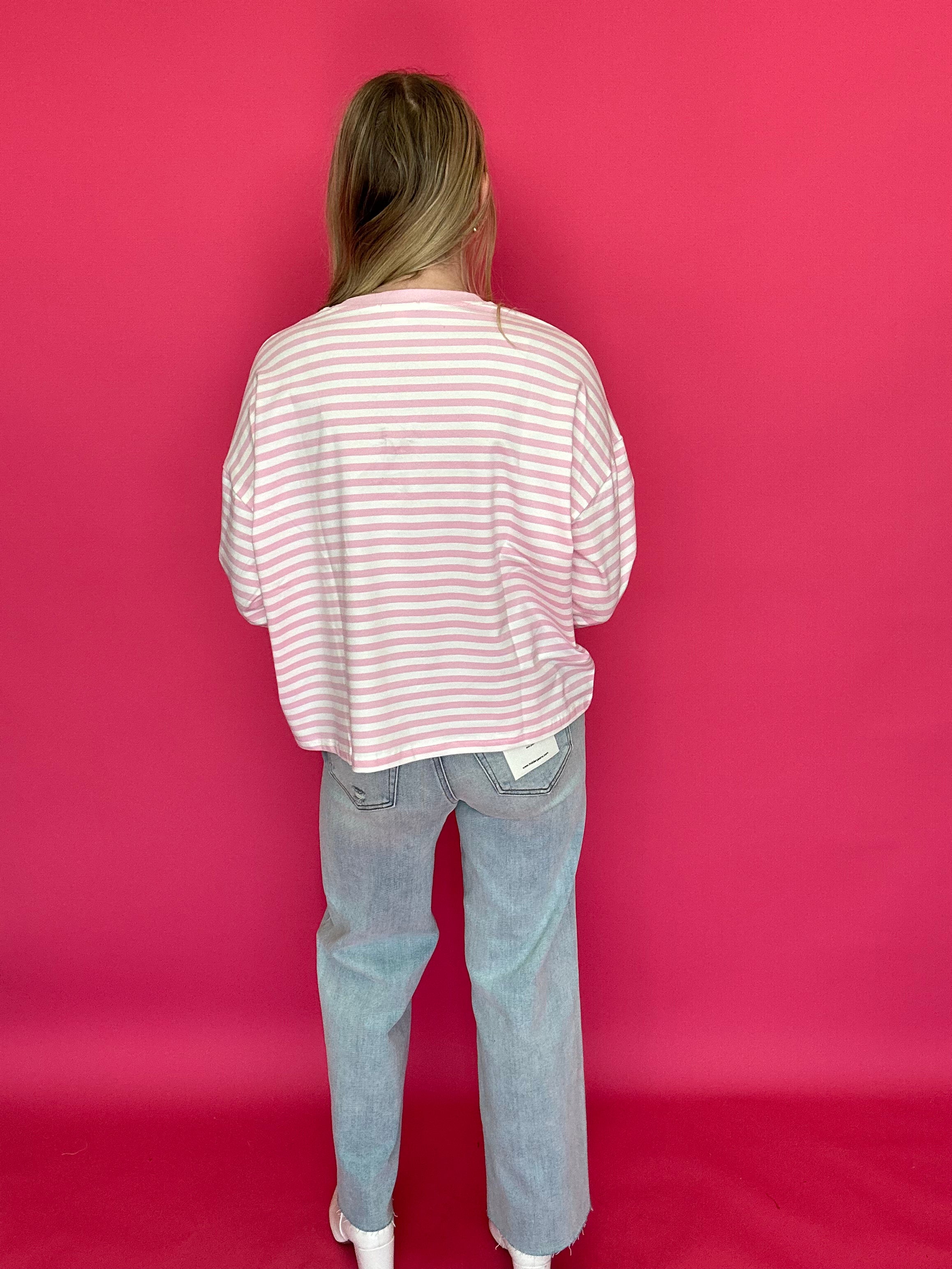 Sweet Stripe Everyday Long Sleeve Top - Shabby 2 Chic Boutiques