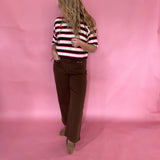 Sweet Stripe Short-Sleeve Sweater