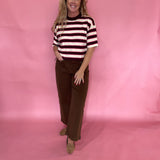 Sweet Stripe Short-Sleeve Sweater