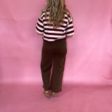 Sweet Stripe Short-Sleeve Sweater
