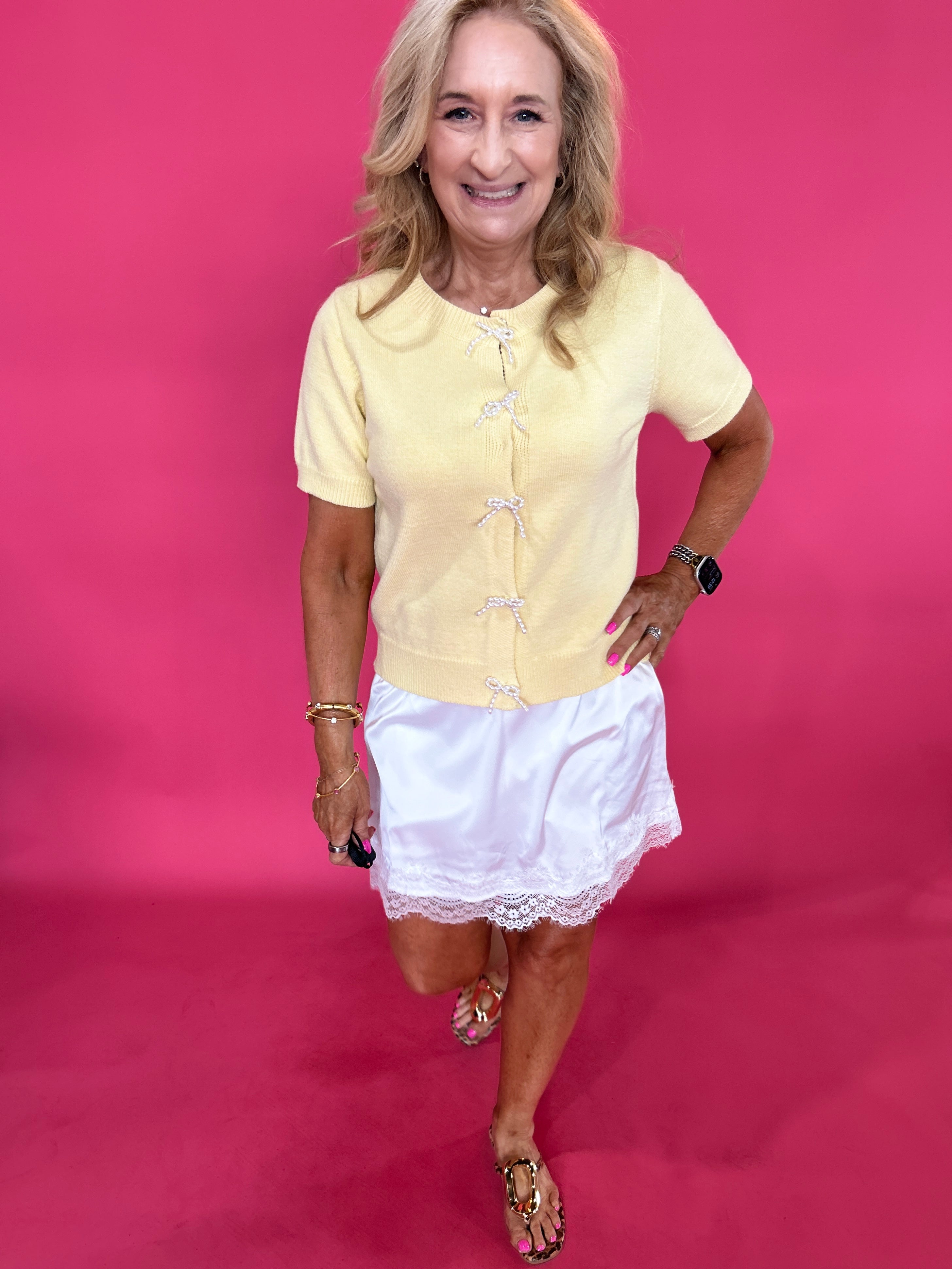 Sweet Talk Satin Lace Trim Mini Skirt - Shabby 2 Chic Boutiques