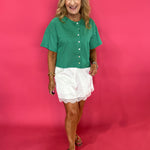 Play It Cool Boxy Striped Knit Top in Green - Shabby 2 Chic Boutiques