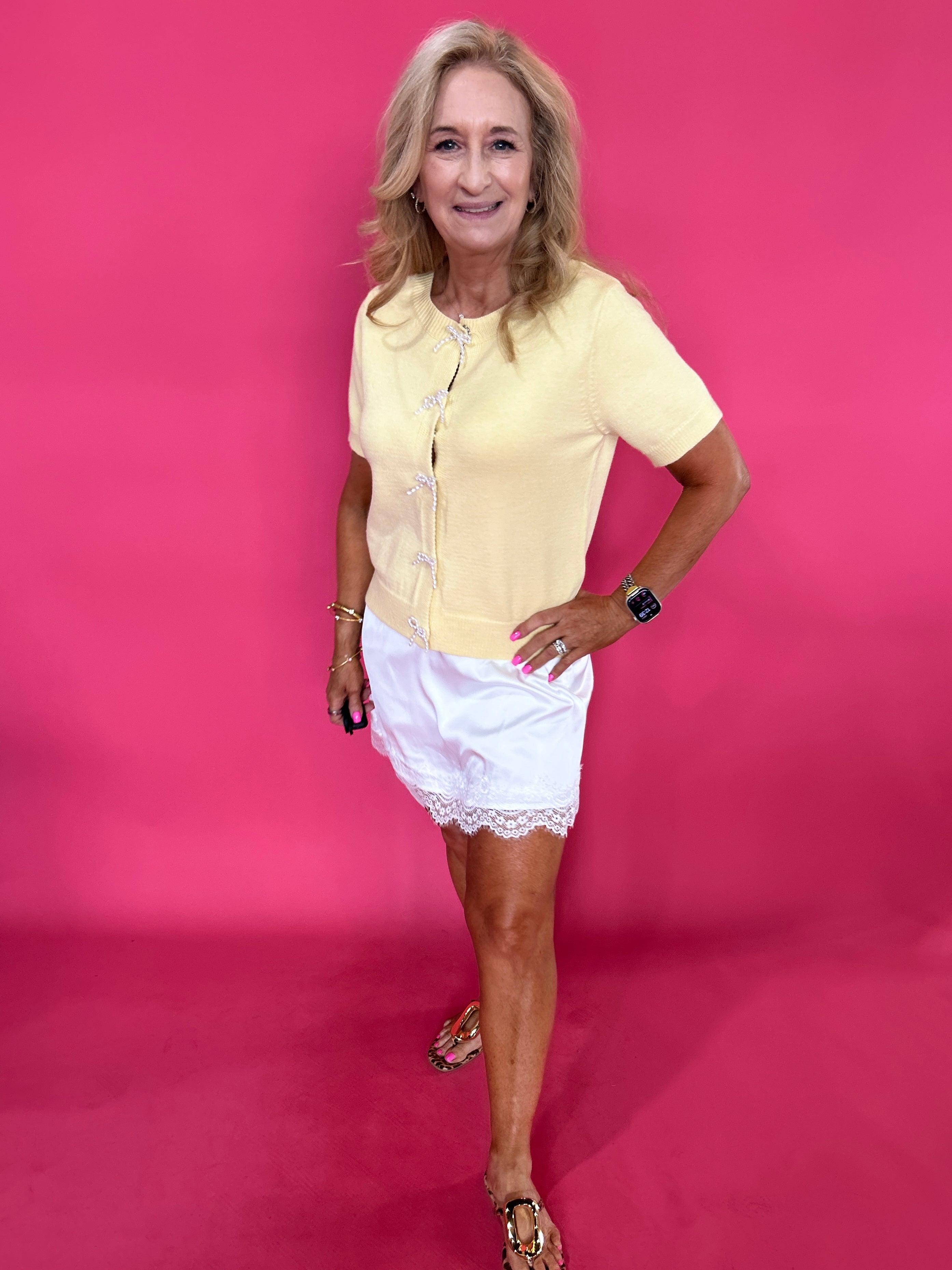 Sweet Talk Satin Lace Trim Mini Skirt - Shabby 2 Chic Boutiques