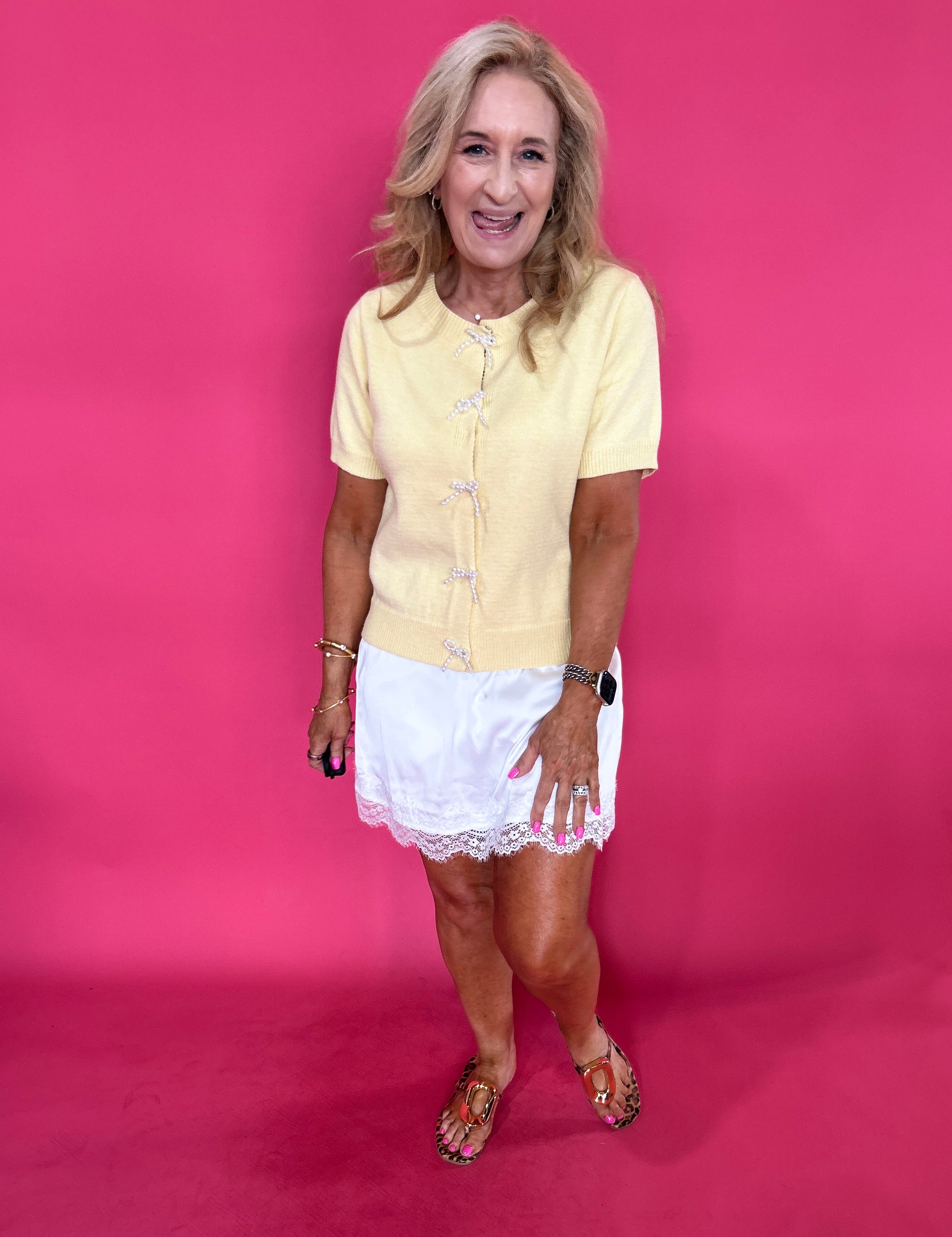 Sweet Talk Satin Lace Trim Mini Skirt - Shabby 2 Chic Boutiques