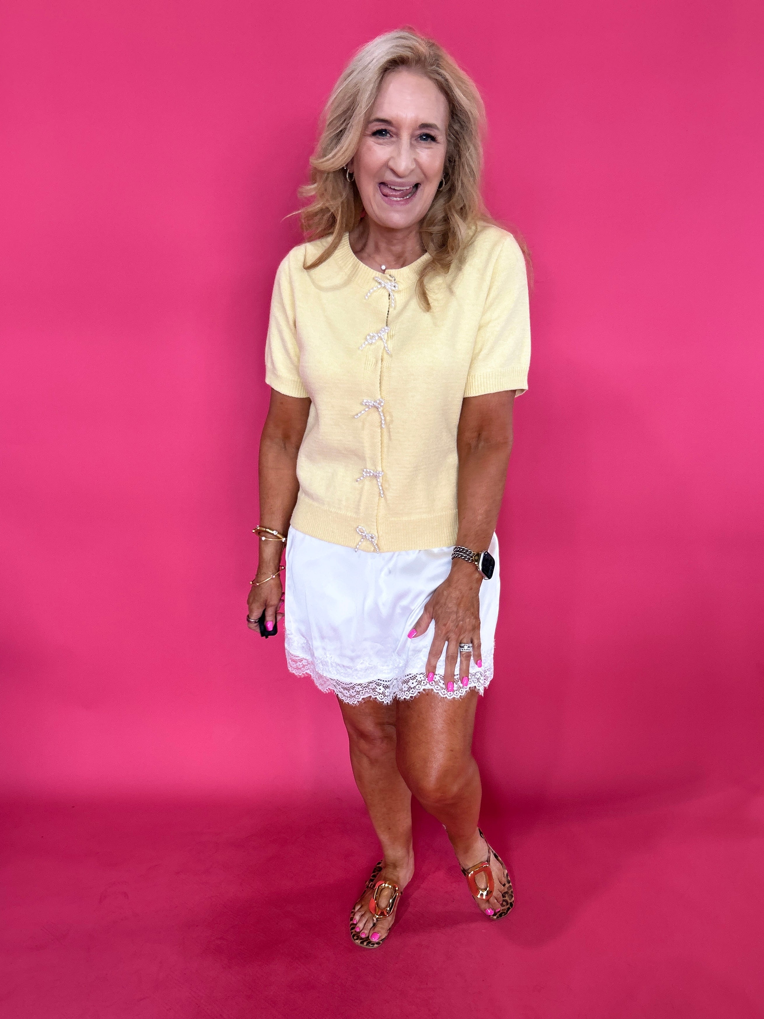 Sweet Talk Satin Lace Trim Mini Skirt - Shabby 2 Chic Boutiques