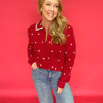 Sweetheart Charm Heart-Collared Button-Up Sweater - Shabby 2 Chic Boutiques