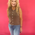 Syd Sweater Vest in Pebble Coast