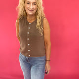 Syd Sweater Vest in Pebble Coast