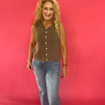 Side view showing the relaxed straight leg and ankle grazing 28 inch inseam length