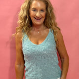Tara V-Neck Sweater Tank in Sage