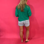 Textured Comfort Short Sleeve Knit Top in Green - Shabby 2 Chic Boutiques