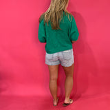 Textured Comfort Short Sleeve Knit Top in Green - Shabby 2 Chic Boutiques