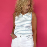 Textured Stripe Knit Ruffle Tank Top - Shabby 2 Chic Boutiques