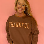 Thankful Gingham Graphic Sweatshirt