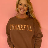 Thankful Gingham Graphic Sweatshirt