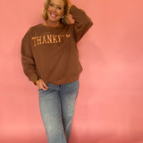 Thankful Gingham Graphic Sweatshirt