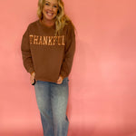 Thankful Gingham Graphic Sweatshirt