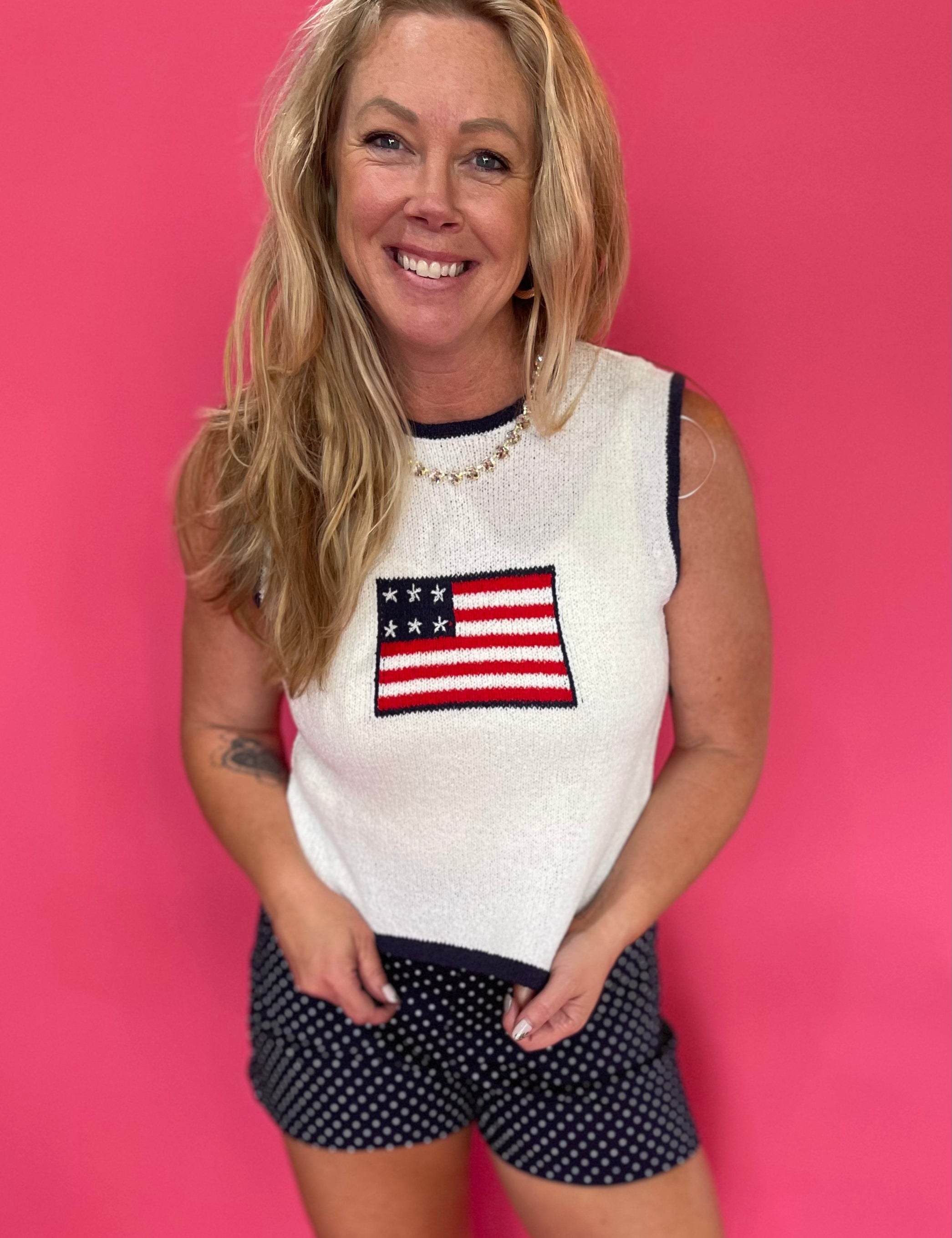 The All American Summer Knit Tank - Shabby 2 Chic Boutiques
