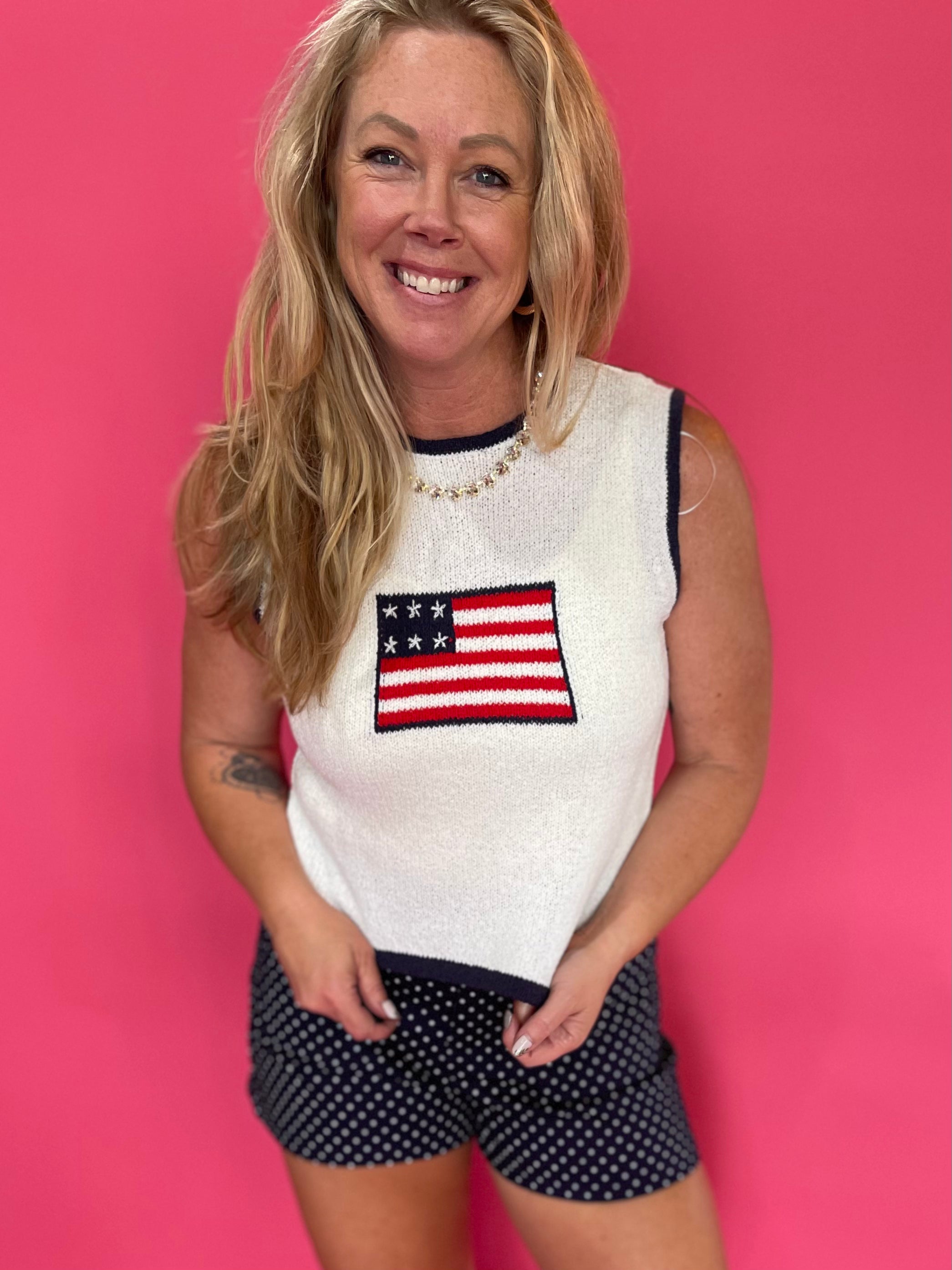 The All American Summer Knit Tank - Shabby 2 Chic Boutiques