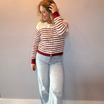 The Camden Striped Cable Knit Cardigan