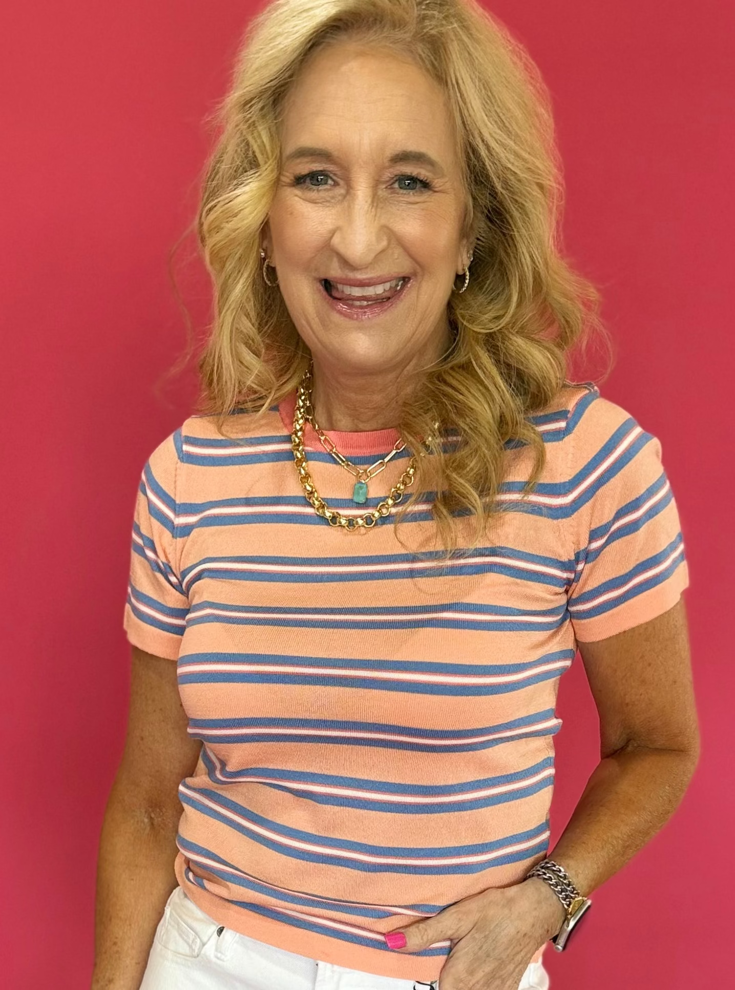 The “Candy Stripe” Knit Tee - Shabby 2 Chic Boutiques