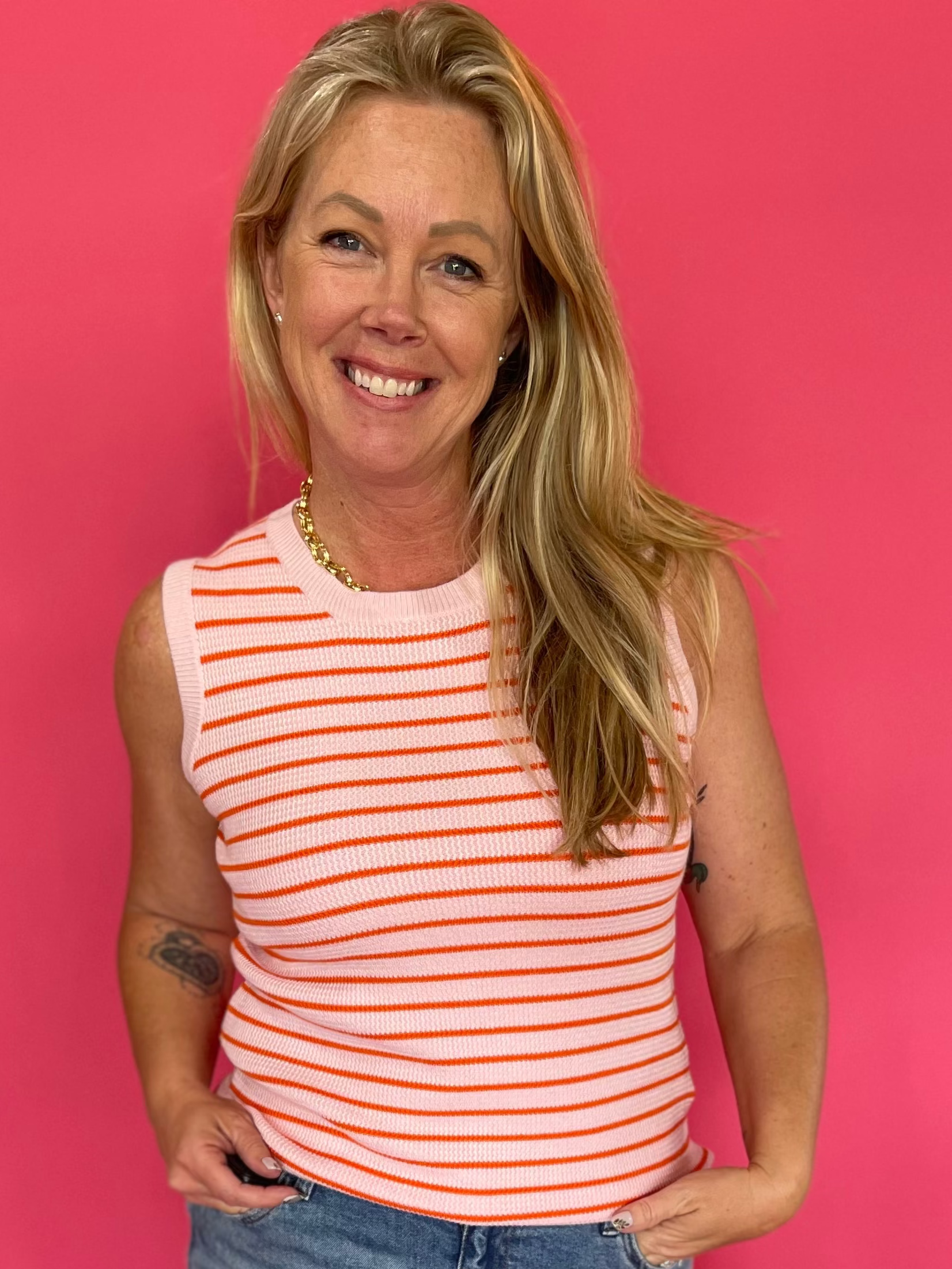 The Citrus Stripe Knit Tank - Shabby 2 Chic Boutiques