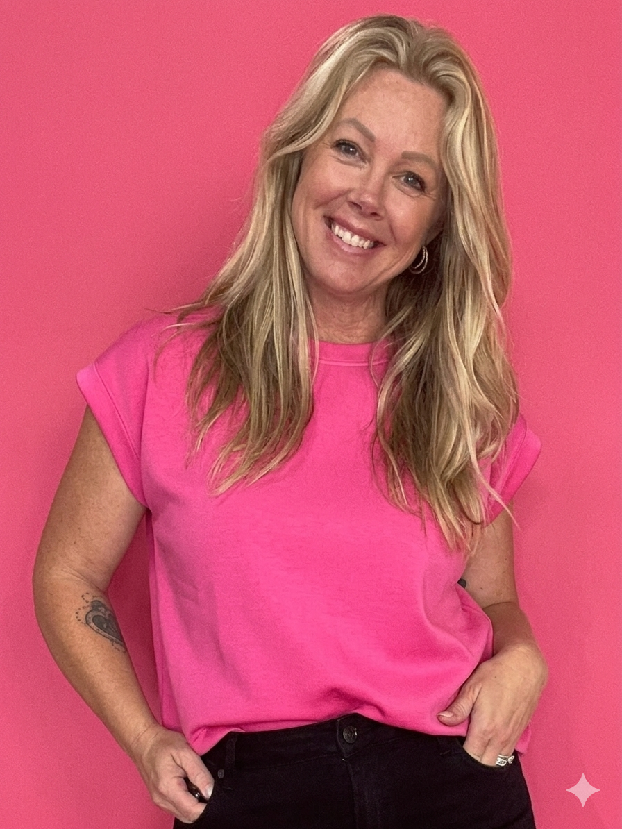 The “Cloud Nine” Scuba Top in Hot Pink