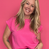The “Cloud Nine” Scuba Top in Hot Pink